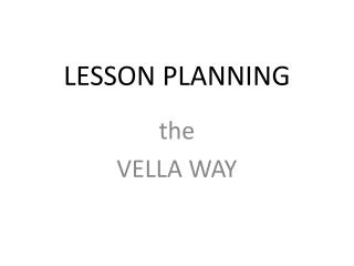 LESSON PLANNING