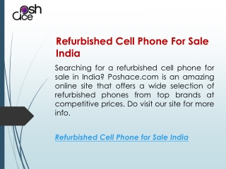 Refurbished Cell Phone For Sale India  Poshace.com