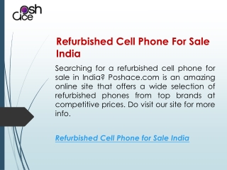 Refurbished Cell Phone For Sale India  Poshace.com