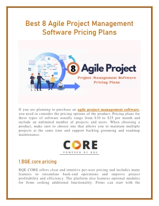 Best 8 Agile Project Management Software Pricing Plans