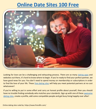 Online Date Sites 100 Free