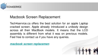 Macbook Screen Replacement  Tech4service.ca