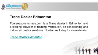 Trane Dealer Edmonton  Fourseasonsfurnace