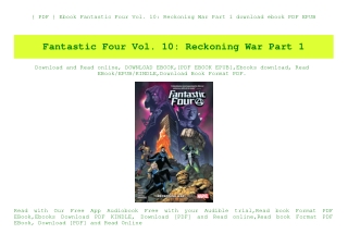{ PDF } Ebook Fantastic Four Vol. 10 Reckoning War Part 1 download ebook PDF EPUB