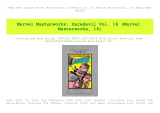 [READ PDF] Kindle Marvel Masterworks Daredevil Vol. 16 (Marvel Masterworks  16) Ebook READ ONLINE