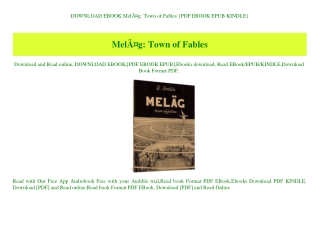 DOWNLOAD EBOOK MelÃƒÂ¤g Town of Fables {PDF EBOOK EPUB KINDLE}