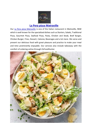 5% off - La Pera pizza Matraville Takeaway Menu, NSW