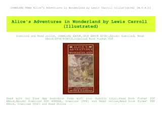 DOWNLOAD FREE Alice's Adventures in Wonderland by Lewis Carroll (Illustrated) [W.O.R.D]