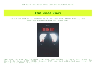 Pdf free^^ True Crime Story [PDF EPuB AudioBook Ebook]