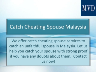 Catch Cheating Spouse Malaysia