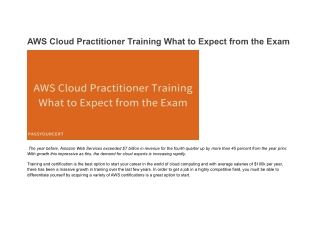 AWS Cloud Practitioner Training What to Expect from the Exam