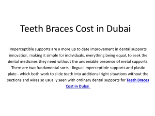 Teeth Braces Cost in Dubai