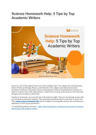 Science Homework Help