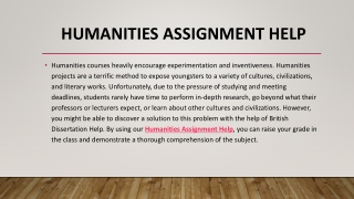 Humanities Assignment Help