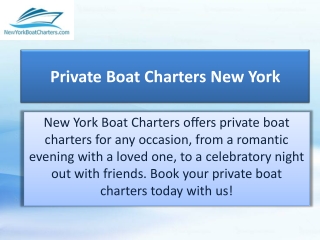 Private Boat Charters New York