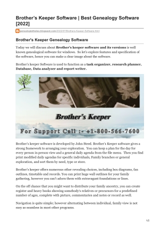 Brothers Keeper Software  Best Genealogy Software 2022