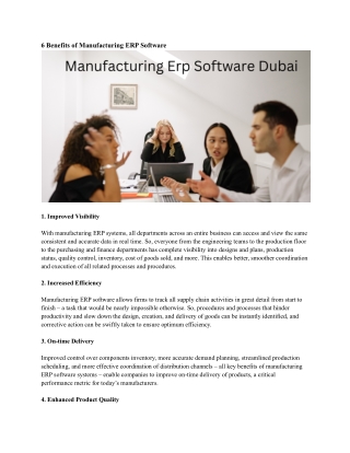 Manufacturing Erp Software Dubai