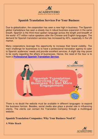 Spanish Translation Services For Your Business