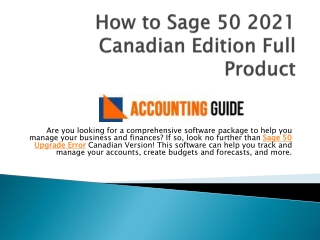 Sage 50 2021 Canadian Version Download