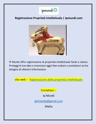 Registrazione Proprietà Intellettuale  Ipmundi