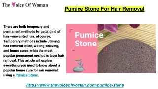 Pumice Stone For Hair Removal