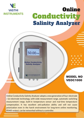 Online Conductivity Salinity Analyzer