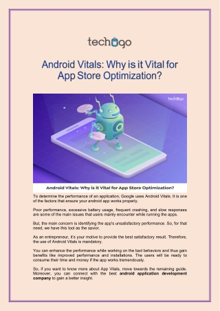 Android Vitals: Why is It Vital for App Store Optimization?