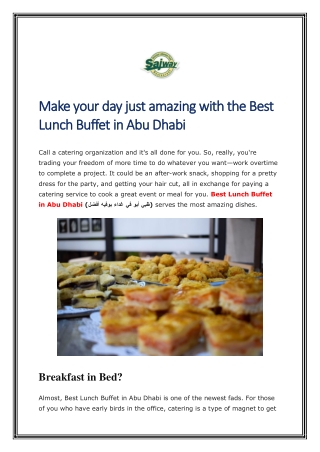 Make your day just amazing with the Best Lunch Buffet in Abu Dhabi