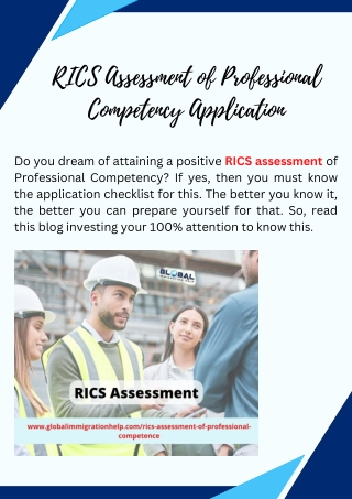 RICS Assessment of Professional Competency Application