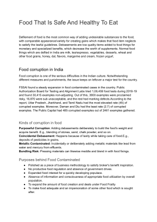food adulteration test