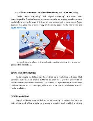 Top Differences Between Social Media Marketing and Digital Marketing