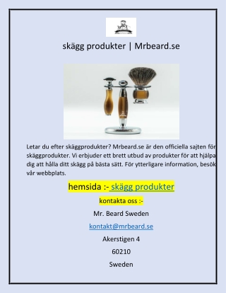 skägg produkter Mrbeard.se