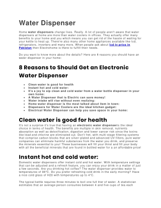 Water Dispenser