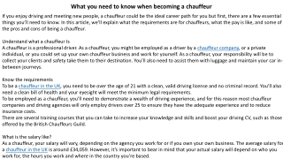 What you need to know when becoming a chauffeur