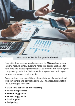 What can a CFO do for your business?