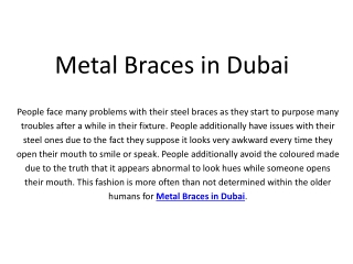 Best Metal Braces Dubai