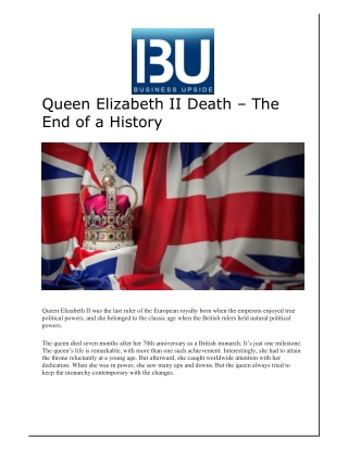 Queen Elizabeth II Death The End of a History