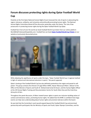 Forum discusses protecting rights during Qatar Football World Cup