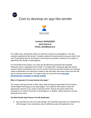 Cost to develop an app like xender