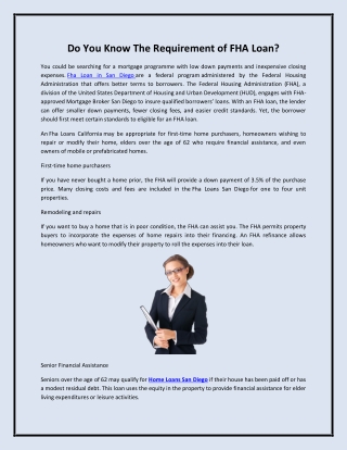 Do You Know The Requirement of FHA