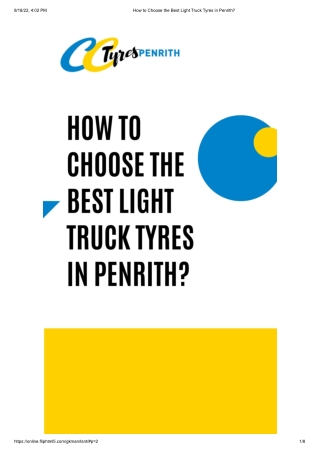 How to Choose the Best Light Truck Tyres in Penrith  | CC Tyres Penrith