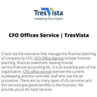 CFO Offices Service  TresVista