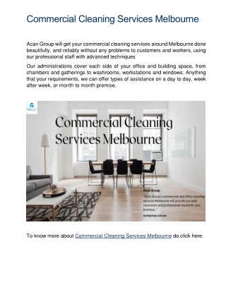 Commercial Cleaning Services Melbourne