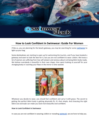 How to Look Confident in Swimwear Guide For Women