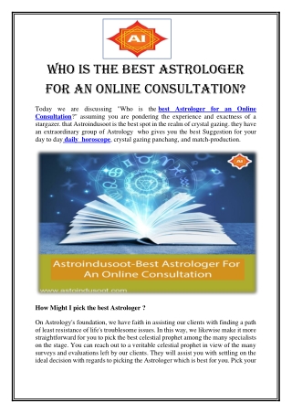 Who is the best astrologer for an online consultation