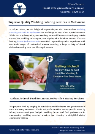 Superior Quality Wedding Catering Services in Melbourne