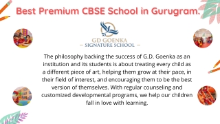 Experience Best CBSE Schools In India with G.D. Goenka Signature School