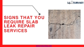 Signs that you require slab leak repair services