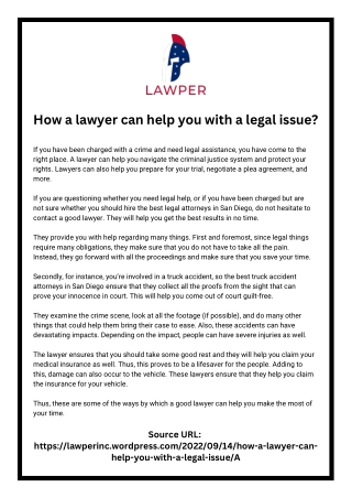 How a lawyer can help you with a legal issue?