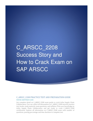 C_ARSCC_2208 Success Story and How to Crack Exam on SAP ARSCC